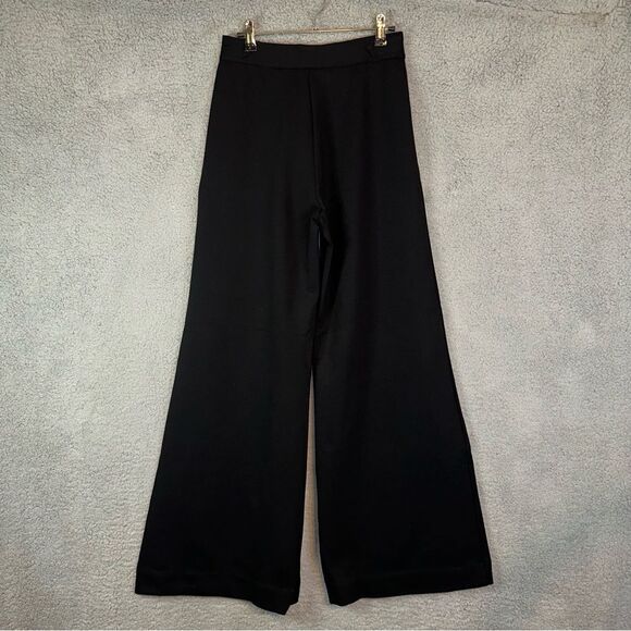 Suzie Kondi Pants Women's Small Black High Waist Boot Cut Ponte Wide Leg - Picture 7 of 9